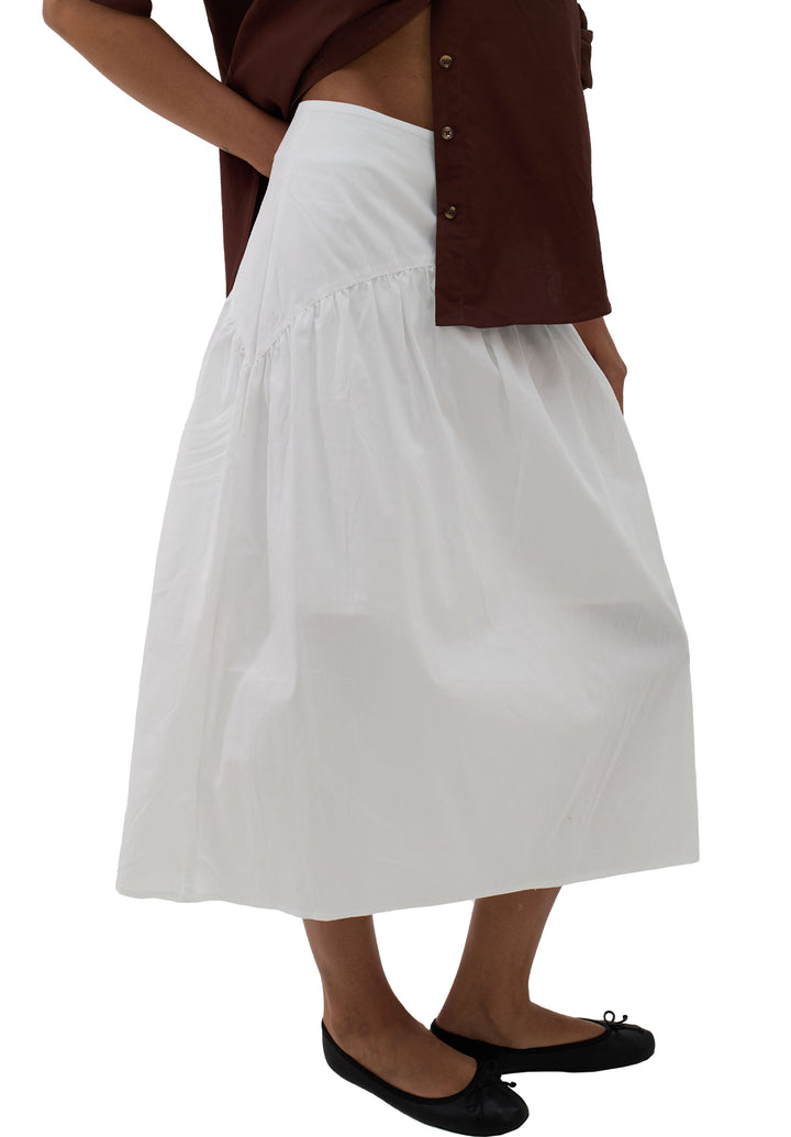 Mare White Cotton Skirt