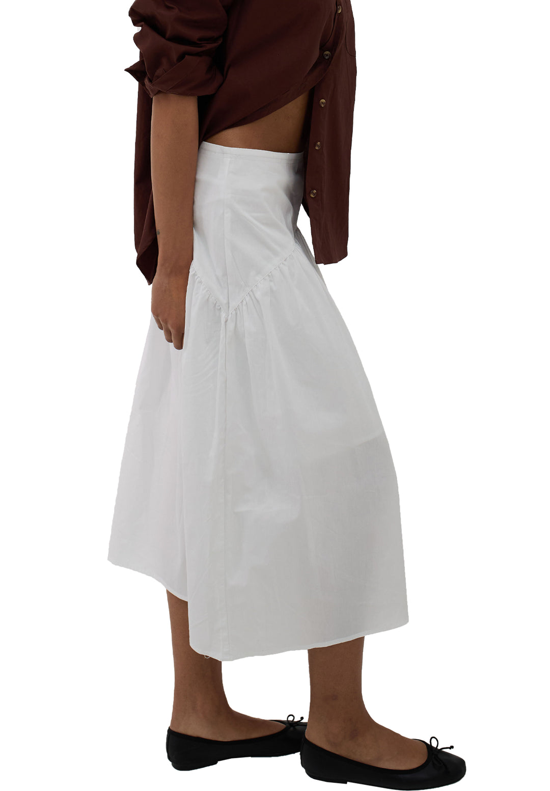 Mare White Cotton Skirt