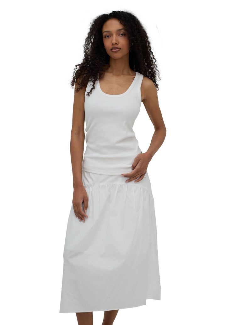 Mare White Cotton Skirt