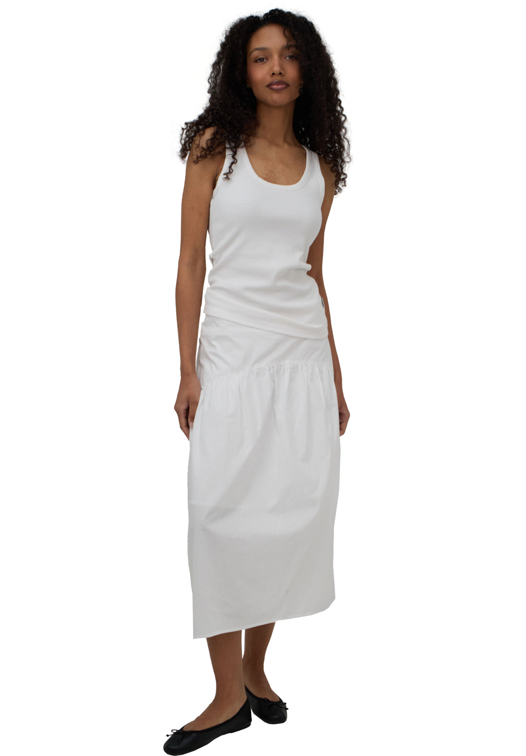 Mare White Cotton Skirt