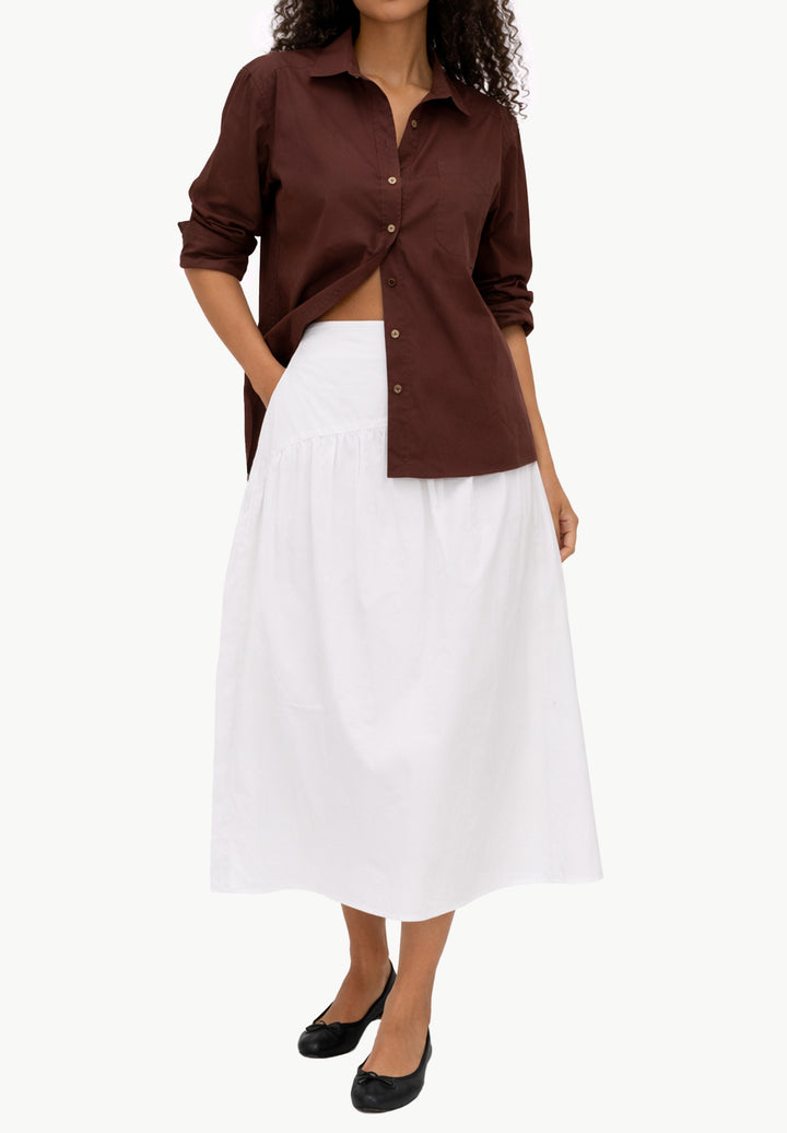Mare White Cotton Skirt