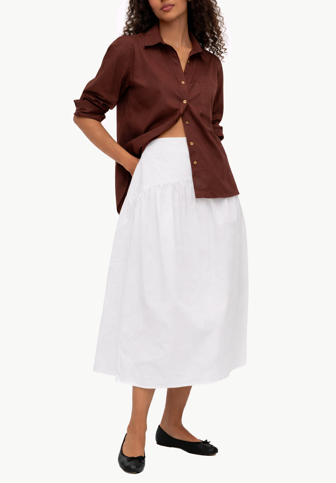 Mare White Cotton Skirt