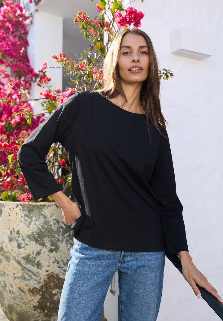 Marina Black - Long Sleeve Breton T-Shirt