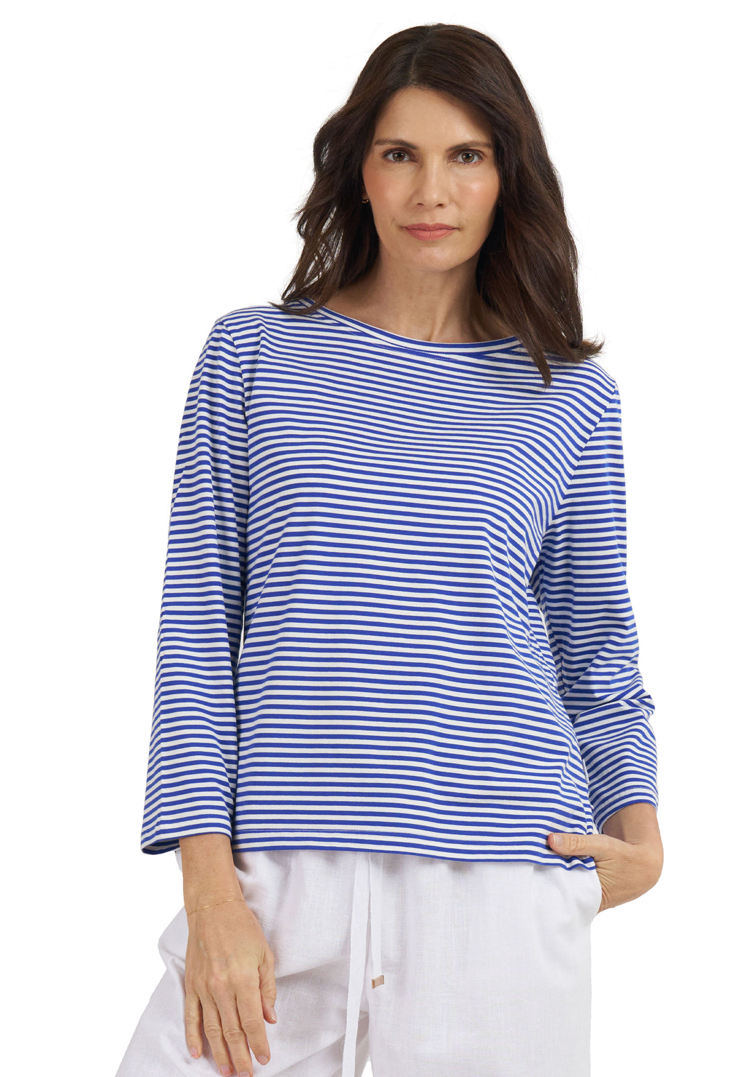 Marina Royal Blue Stripes - Long Sleeve T-Shirt