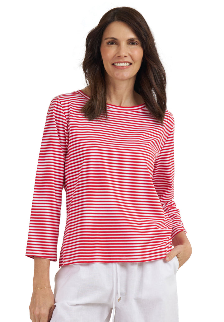 Marina Red Stripes - Long Sleeve T-Shirt