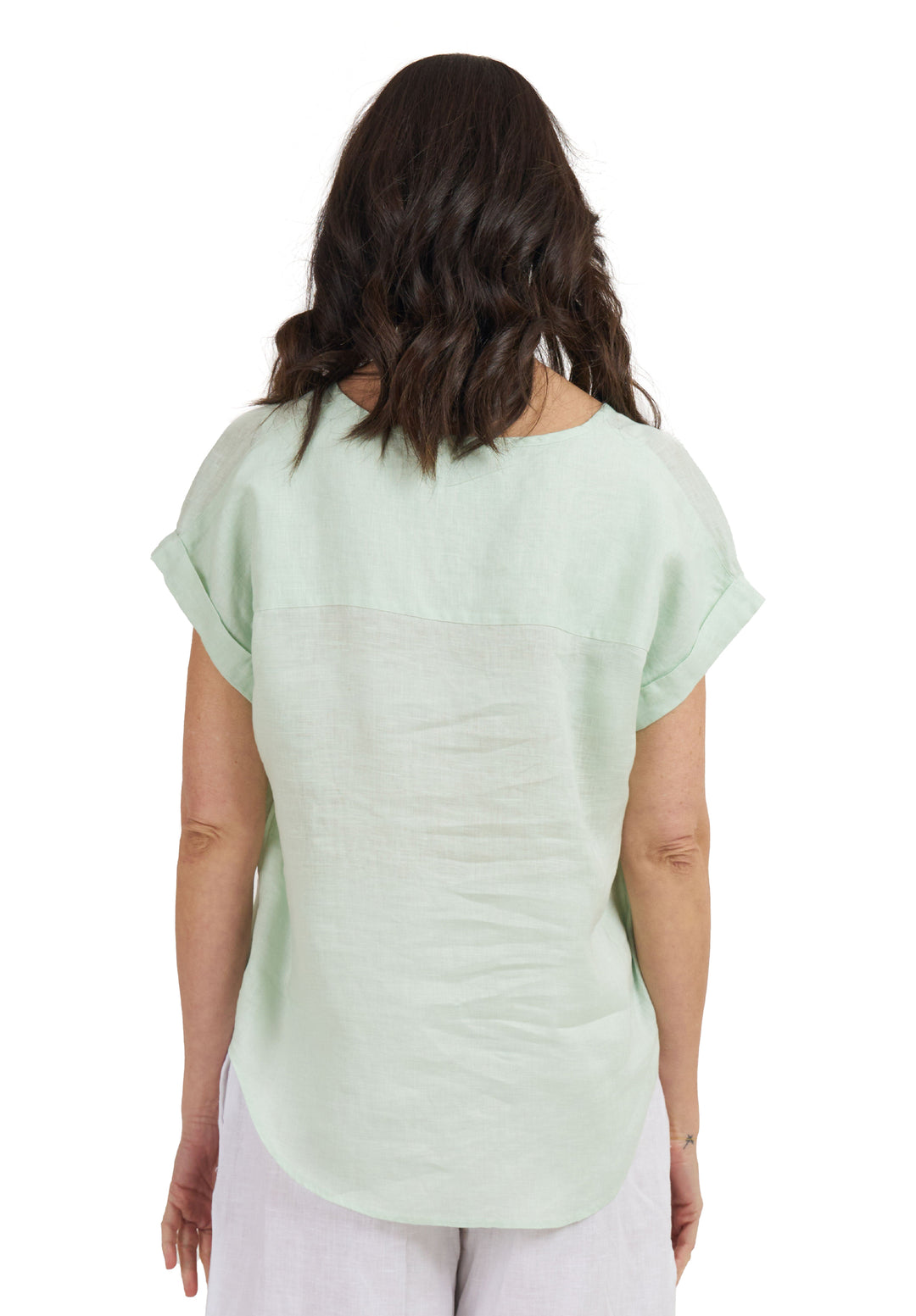 Martina Pistacchio Sand Washed Linen T-Shirt