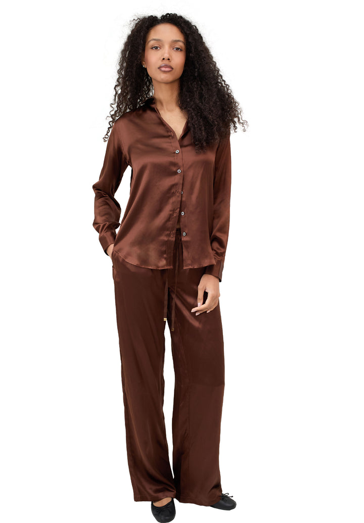 Lulu Mocha Silk Pants