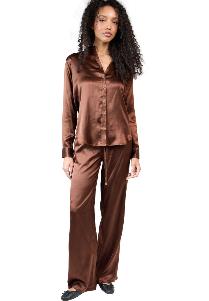 Lulu Mocha Silk Pants
