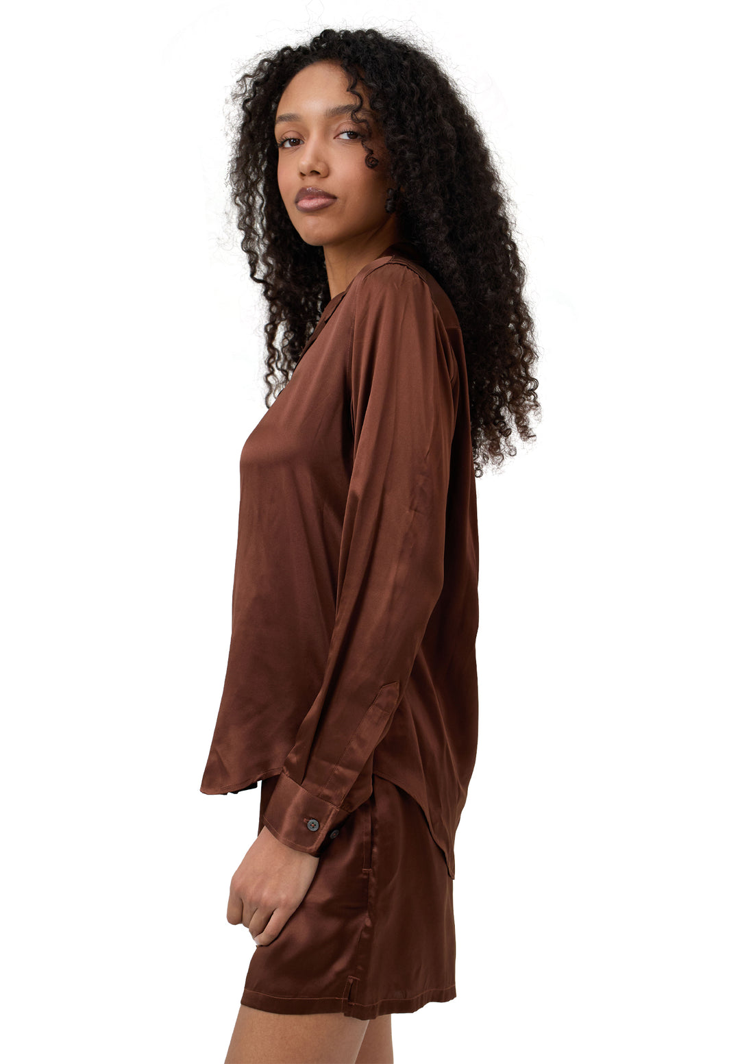 Lulu Silk Shorts Mocha