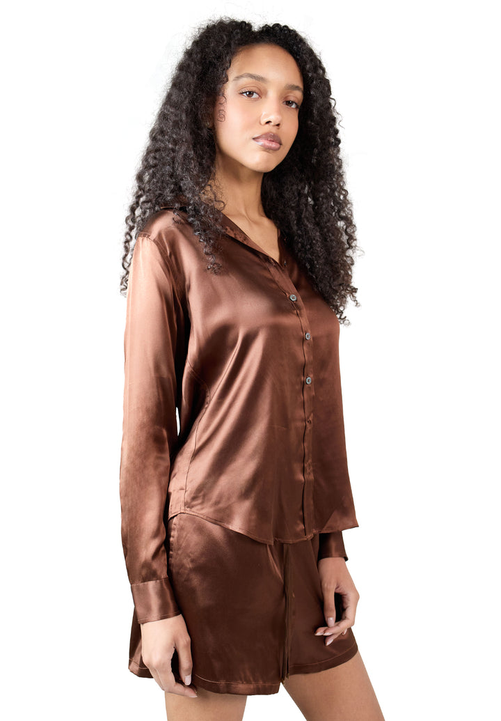 Lulu Silk Shorts Mocha