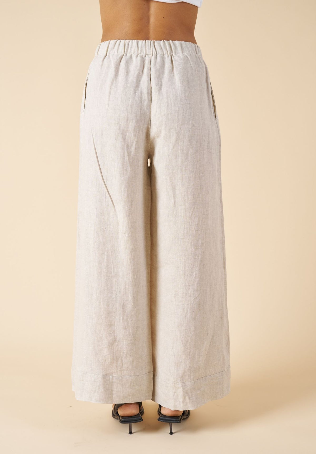 Palazzo Natural Linen Pants