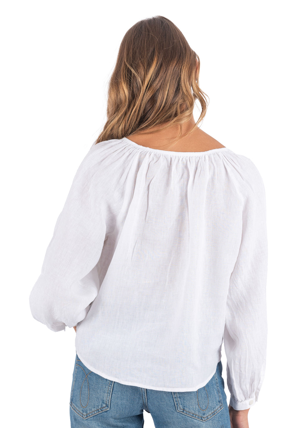 Poem White Peasant Linen Blouse