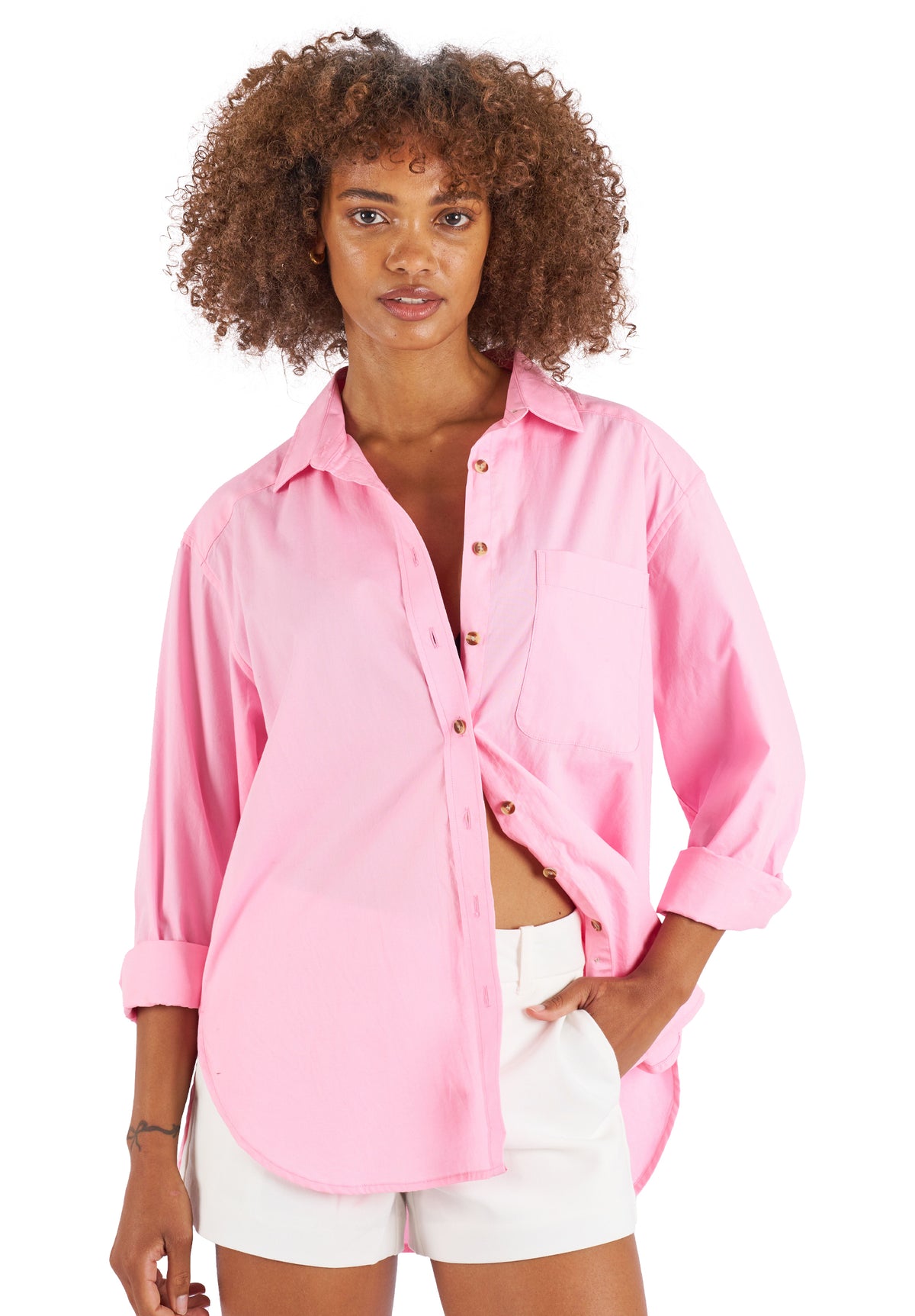 Poppy Pink Oversized Shirt