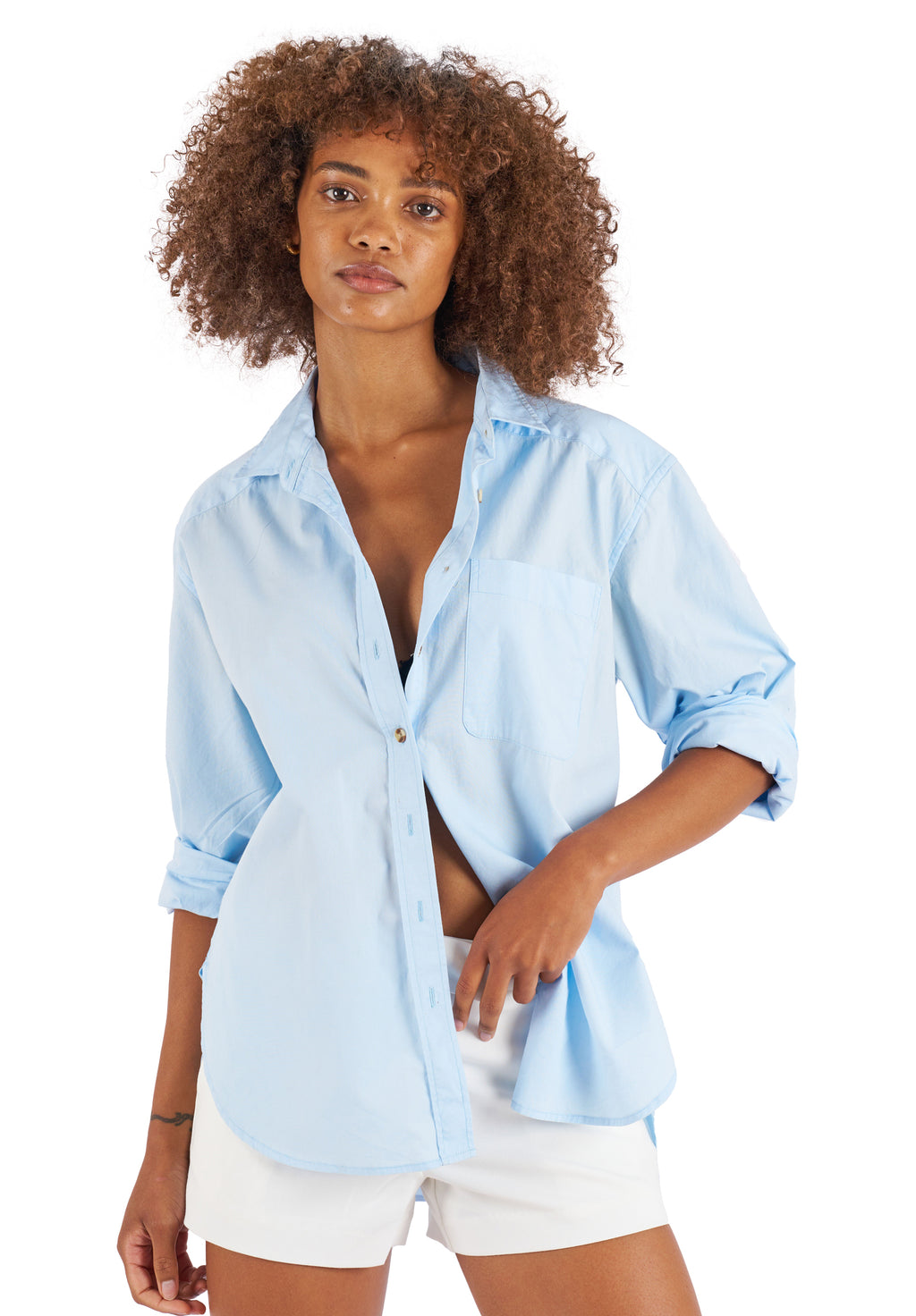 Poppy Sky Blue Oversized Shirt