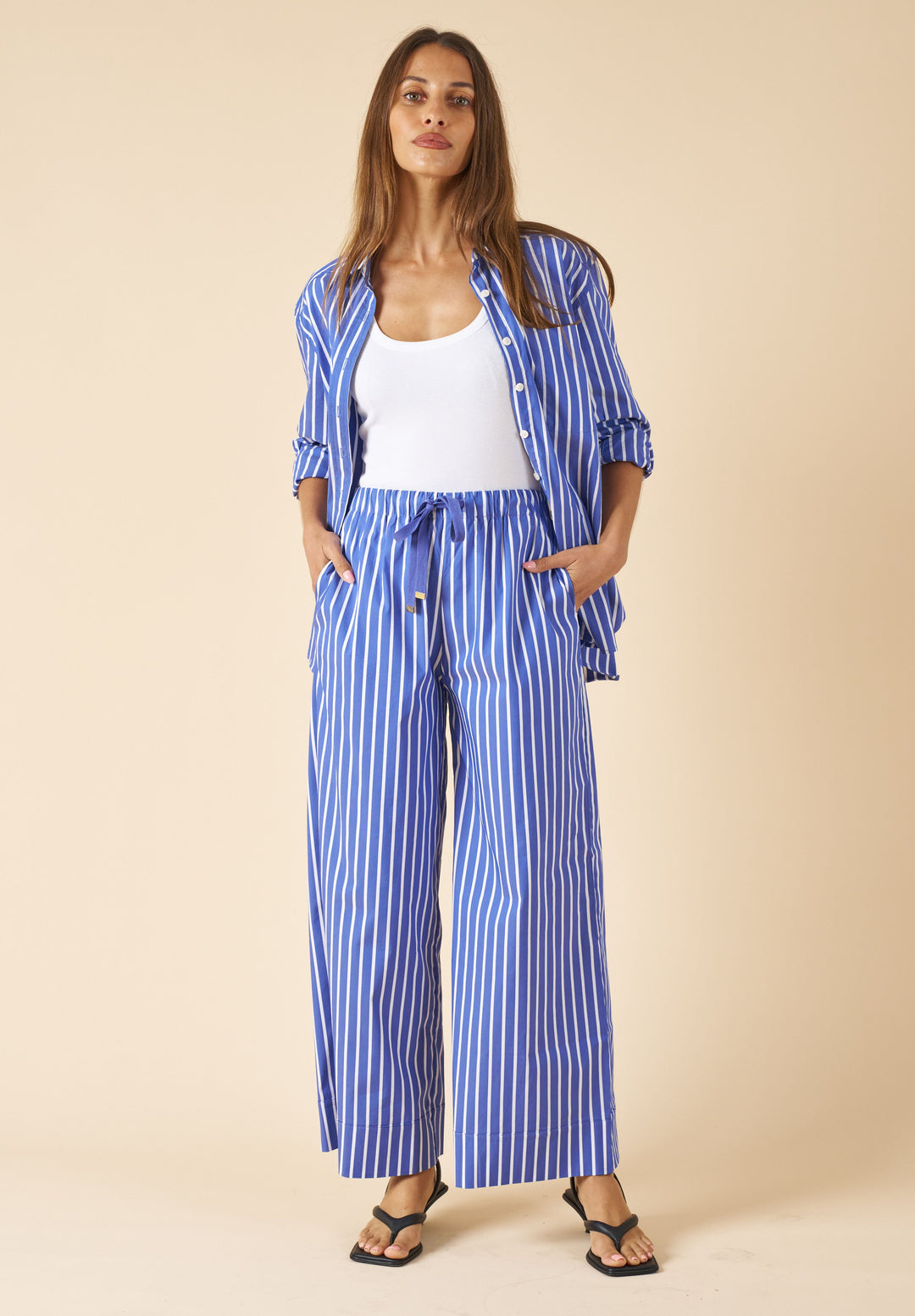 Palazzo Dark Blue Stripes Pants
