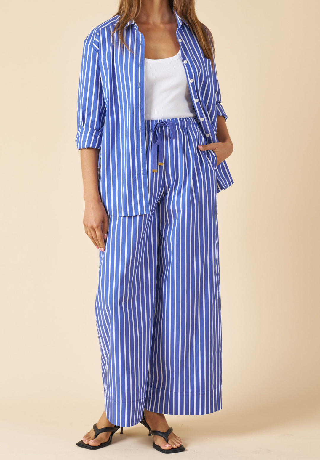 Palazzo Dark Blue Stripes Pants