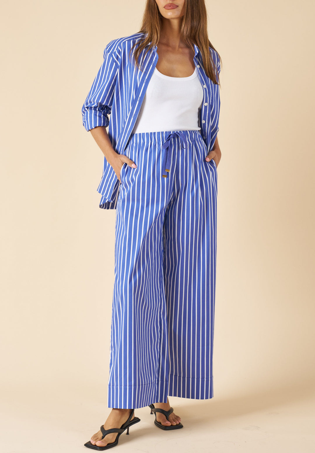 Palazzo Dark Blue Stripes Pants