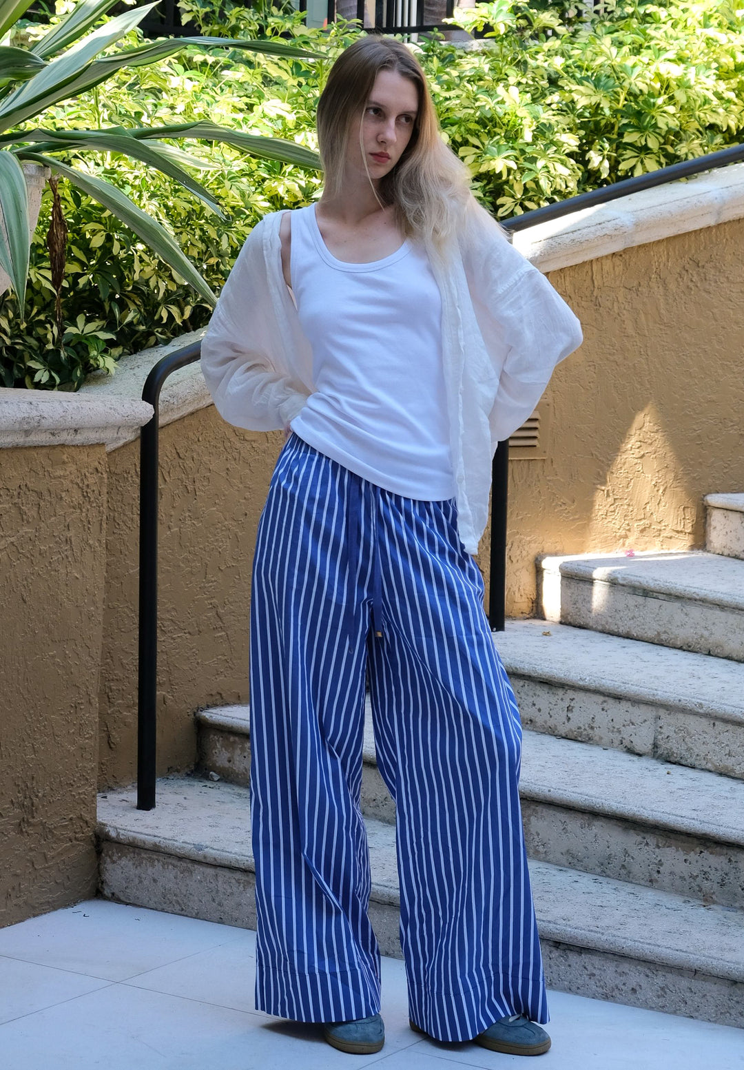 Palazzo Dark Blue Stripes Pants