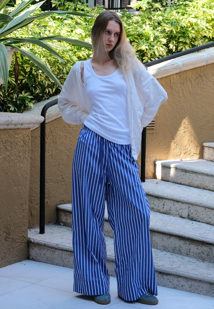 Palazzo Dark Blue Stripes Pants