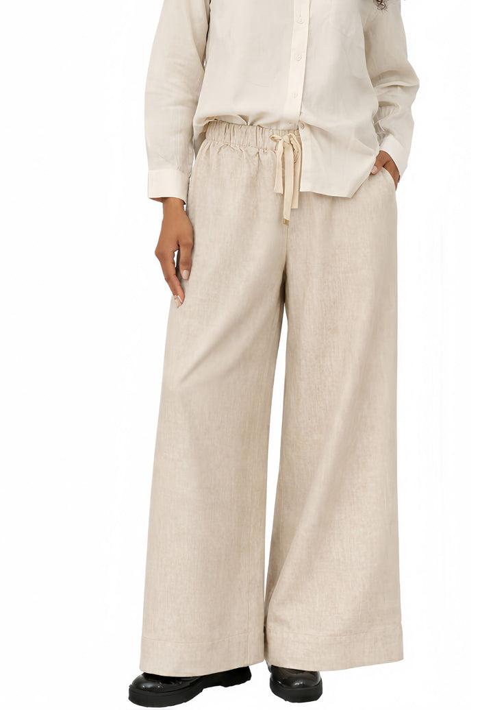 Palazzo Natural Linen Pants