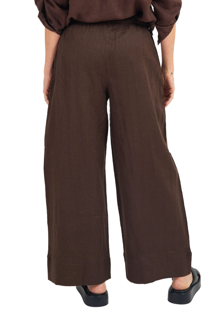 Palazzo Coffee Linen Pants