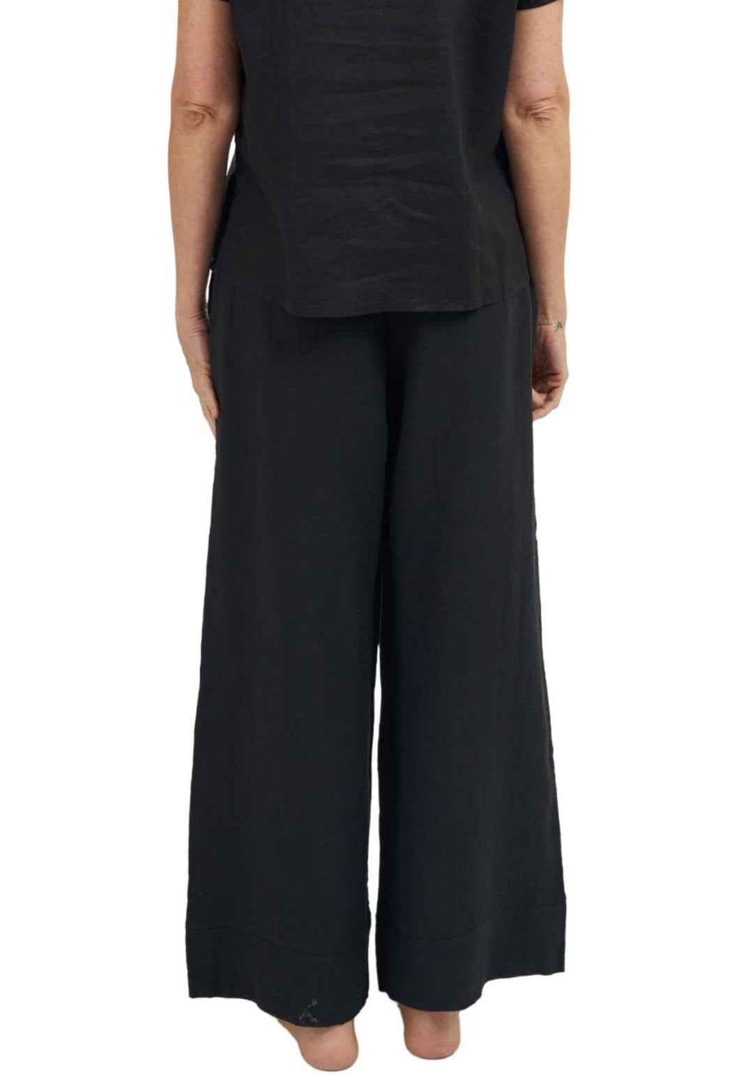 Palazzo Black Linen Pants