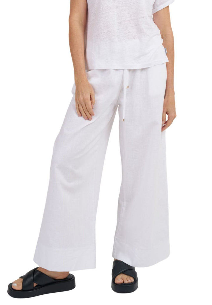 Palazzo White Linen Pants