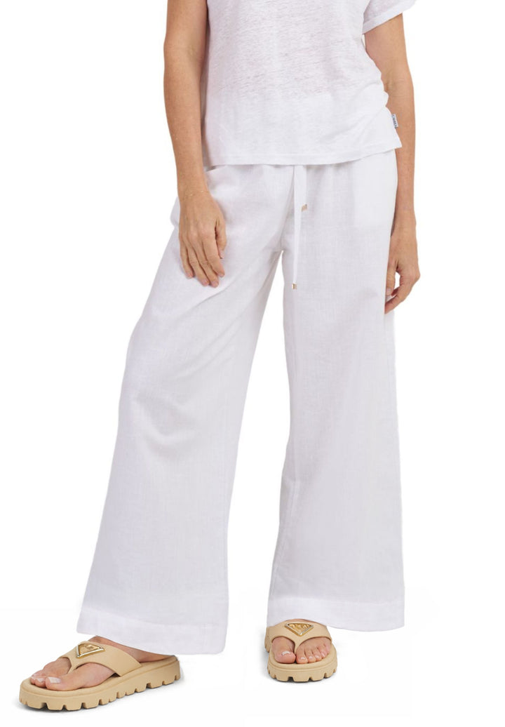 Palazzo White Linen Pants