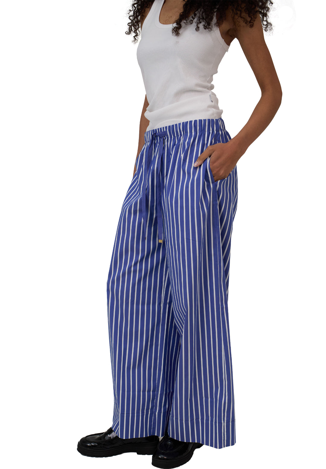 Palazzo Dark Blue Stripes Pants