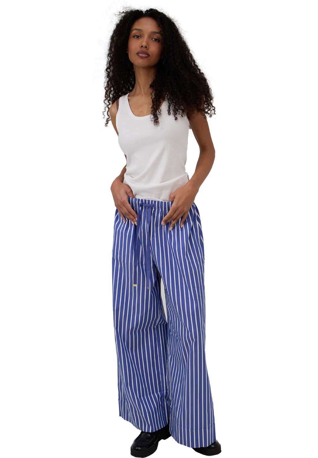 Palazzo Dark Blue Stripes Pants