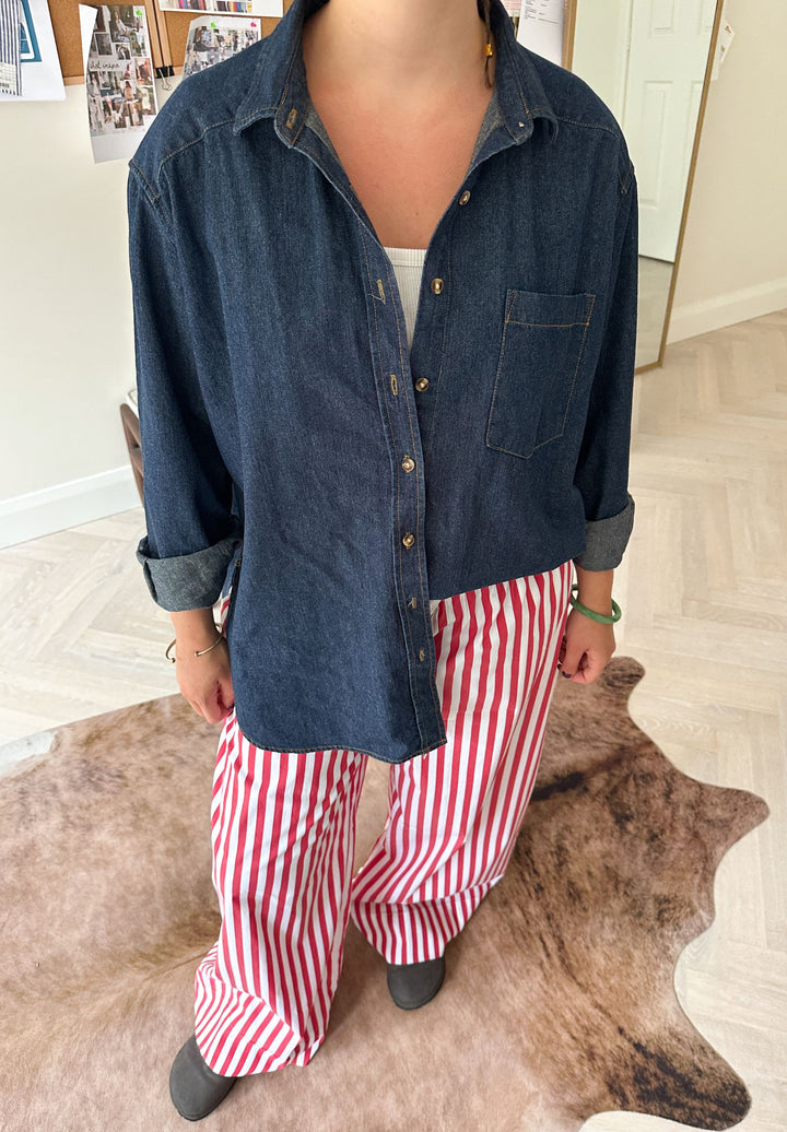 Palazzo Red Stripes Pants