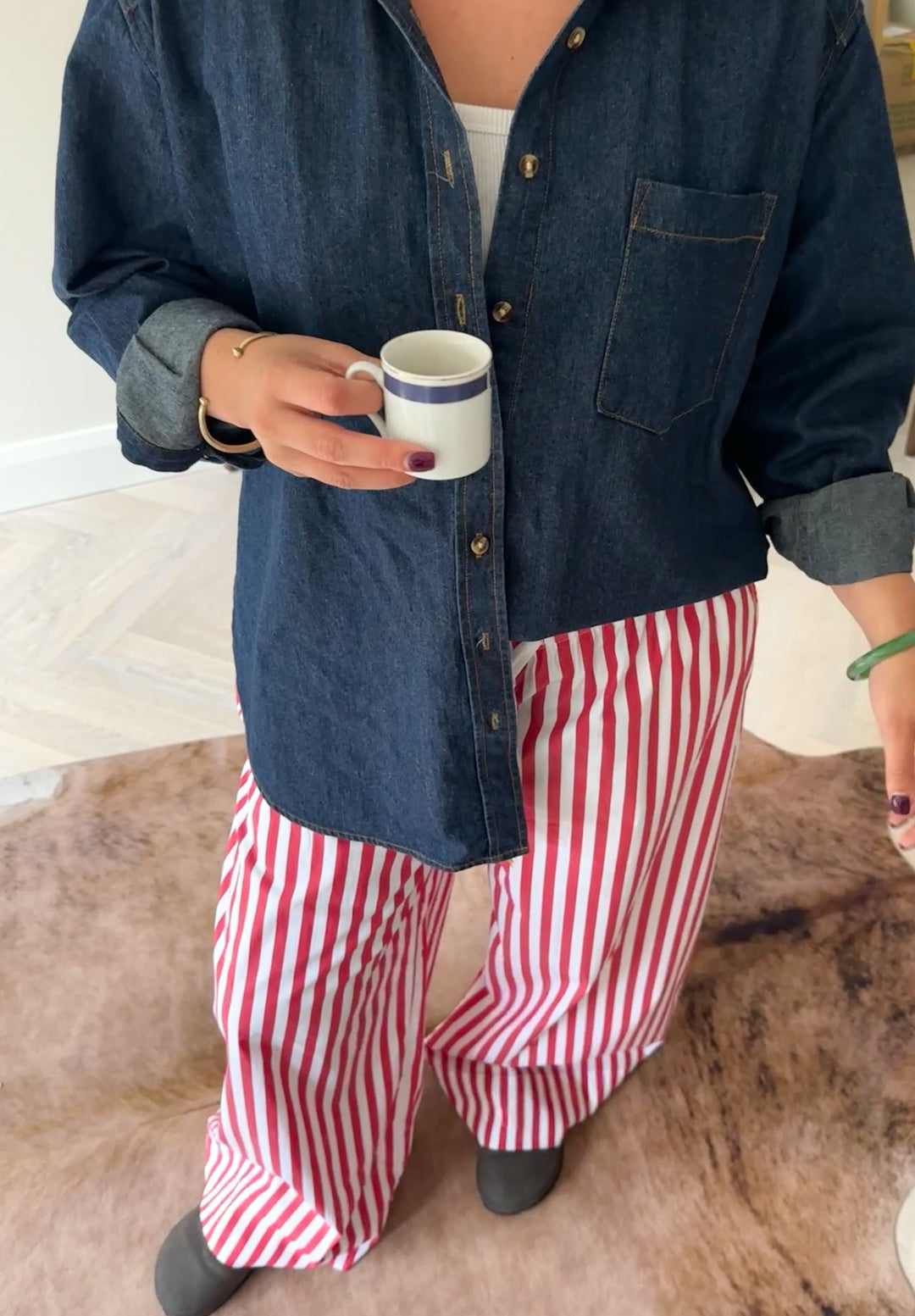 Palazzo Red Stripes Pants