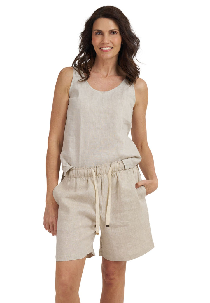 Panthea Natural Linen Shorts