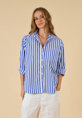 Poppy Big Blue Stripes Oversized Shirt