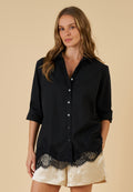 Poppy Lace Black Shirt