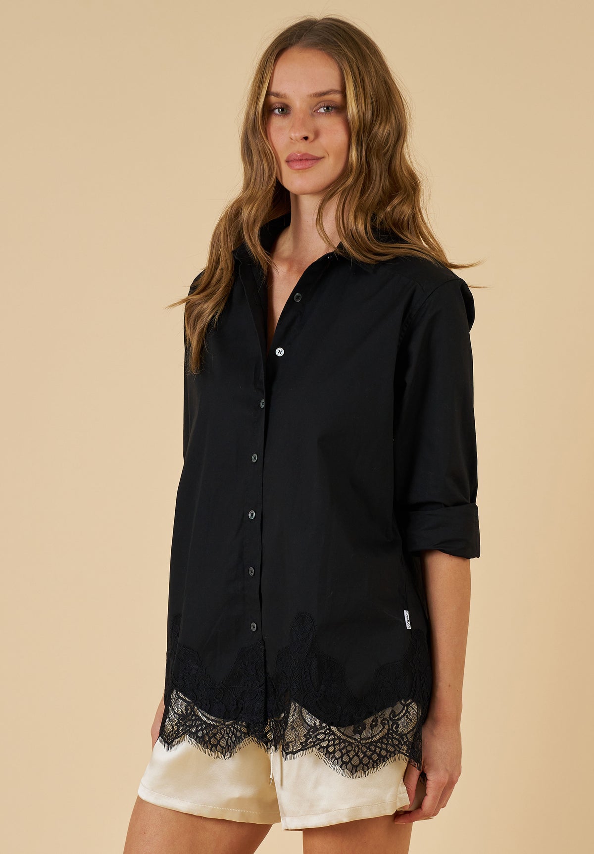 Poppy Lace Black Shirt