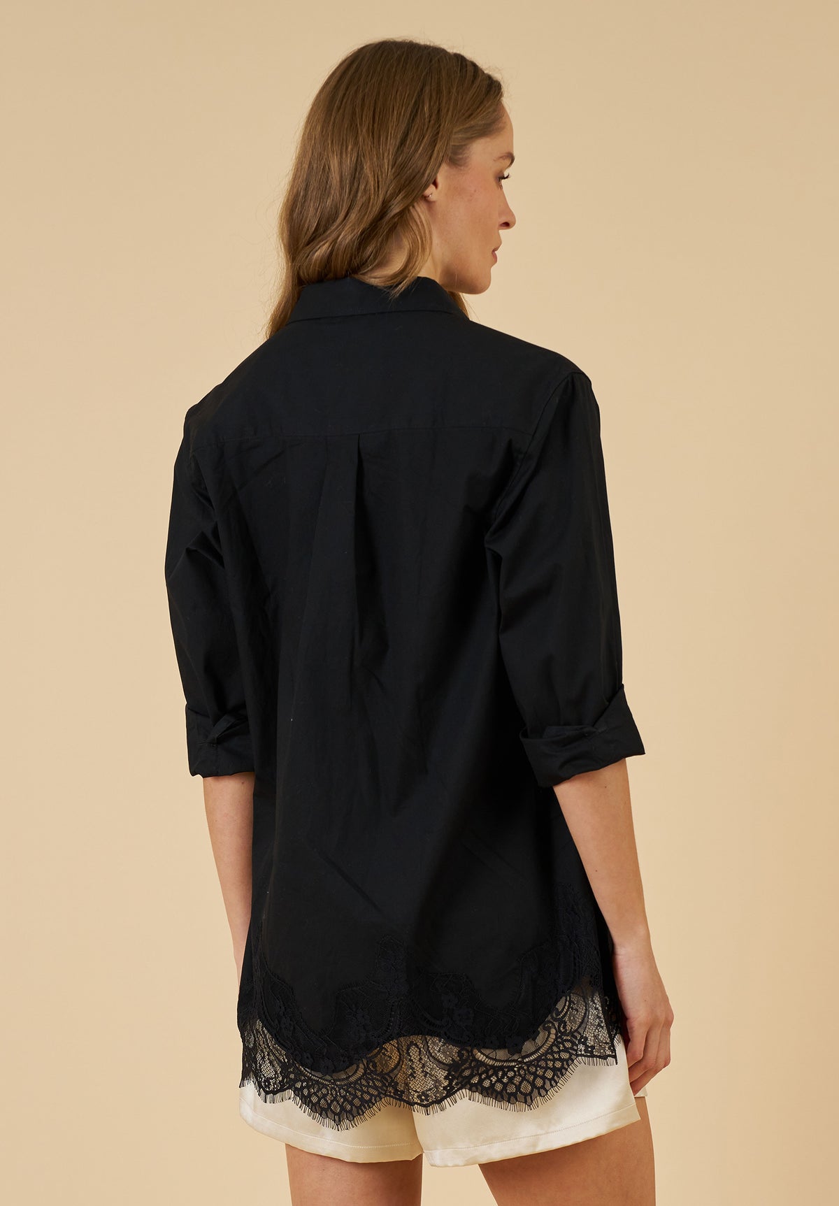 Poppy Lace Black Shirt