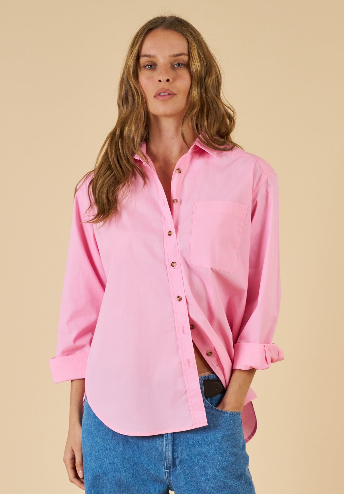 Poppy Pink Oversized Shirt
