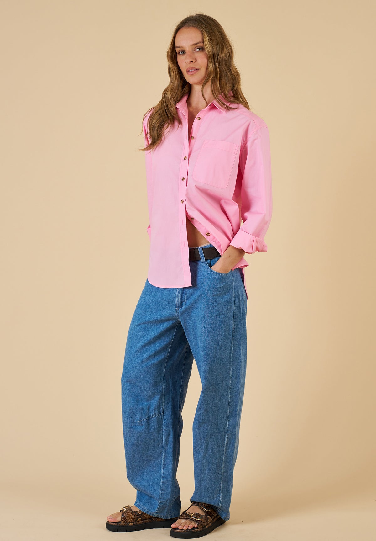 Poppy Pink Oversized Shirt