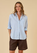 Poppy Sky Blue Stripes Oversized Shirt