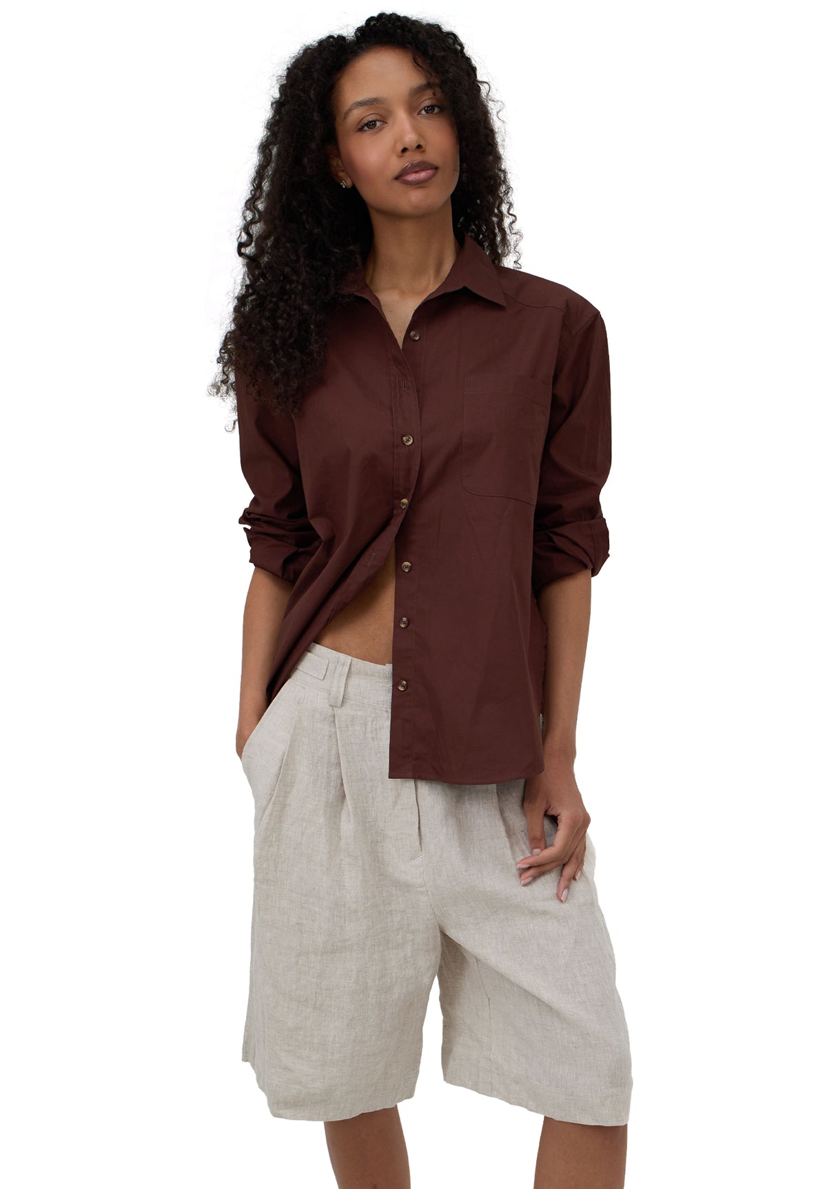 Bermuda Natural Linen Shorts