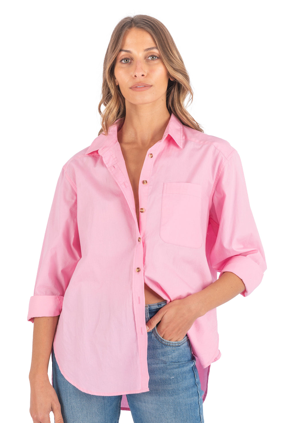 Poppy Pink Oversized Shirt