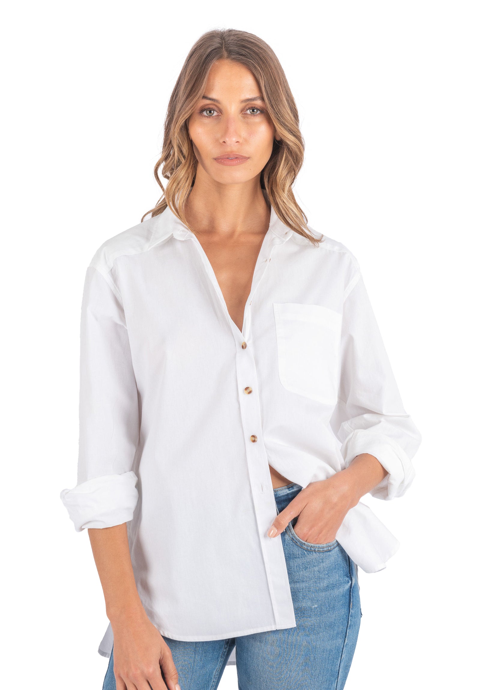 Poppy-Cotton White Oversized Cotton Shirt – CAMIXA