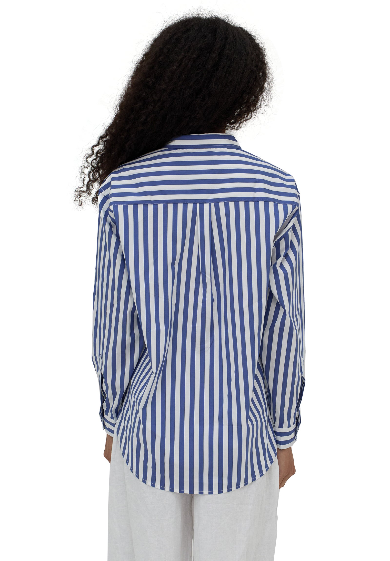 Poppy Big Blue Stripes Oversized Shirt