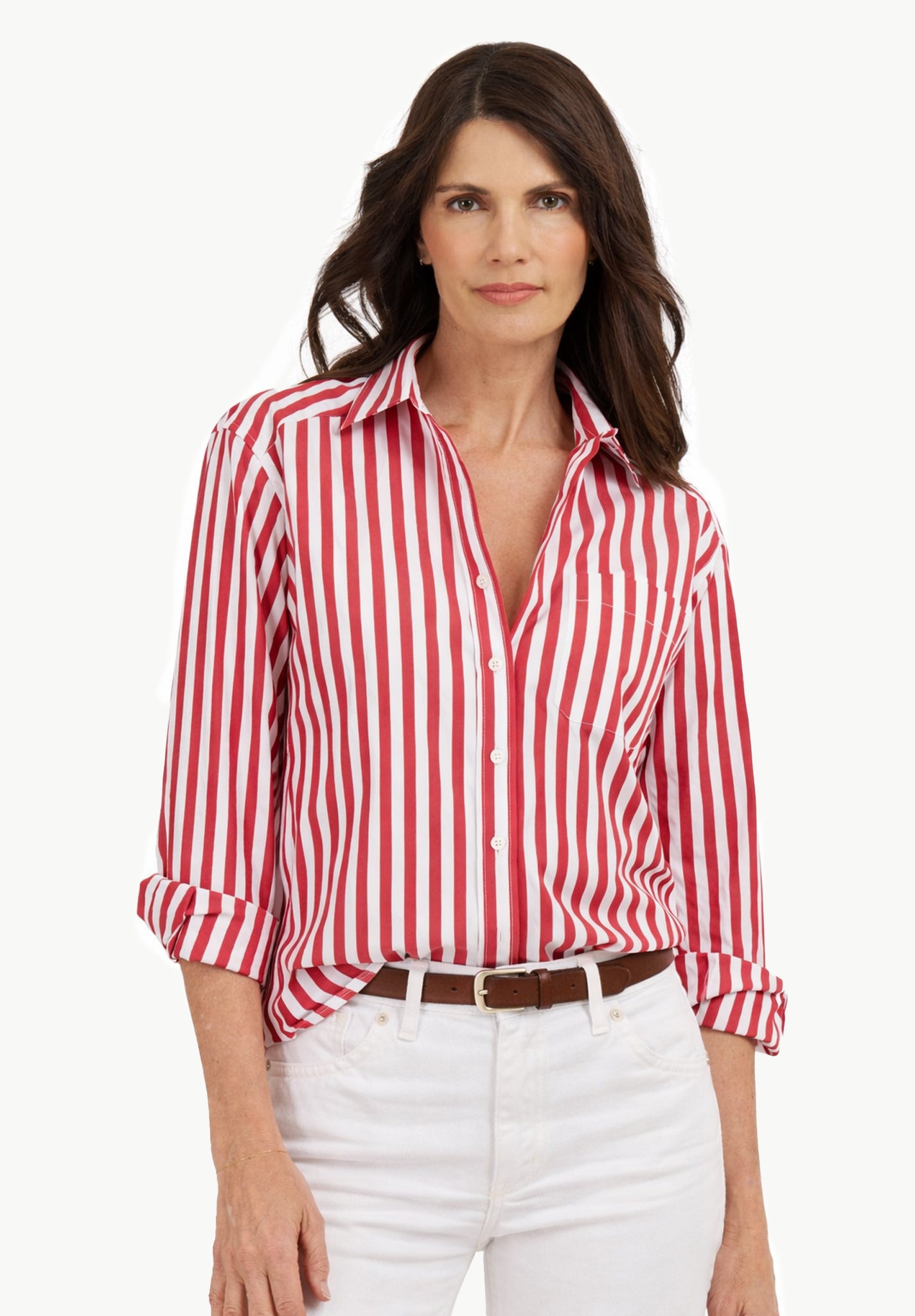 Poppy-Cotton Red Stripes Oversized Cotton Shirt – CAMIXA