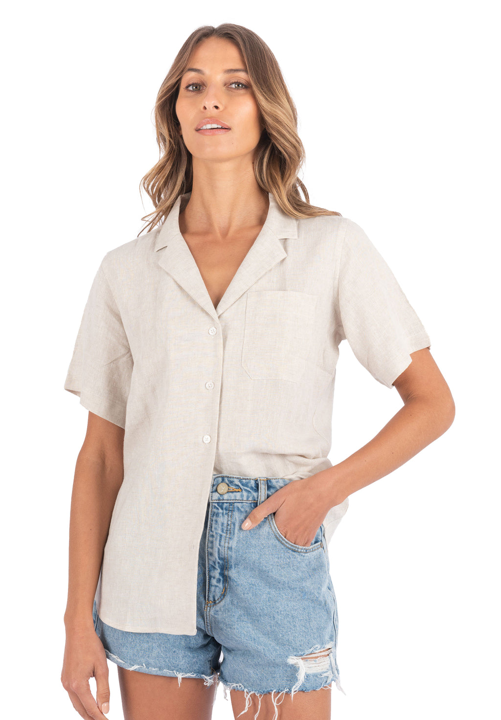 Revere Natural SS Linen T-shirt