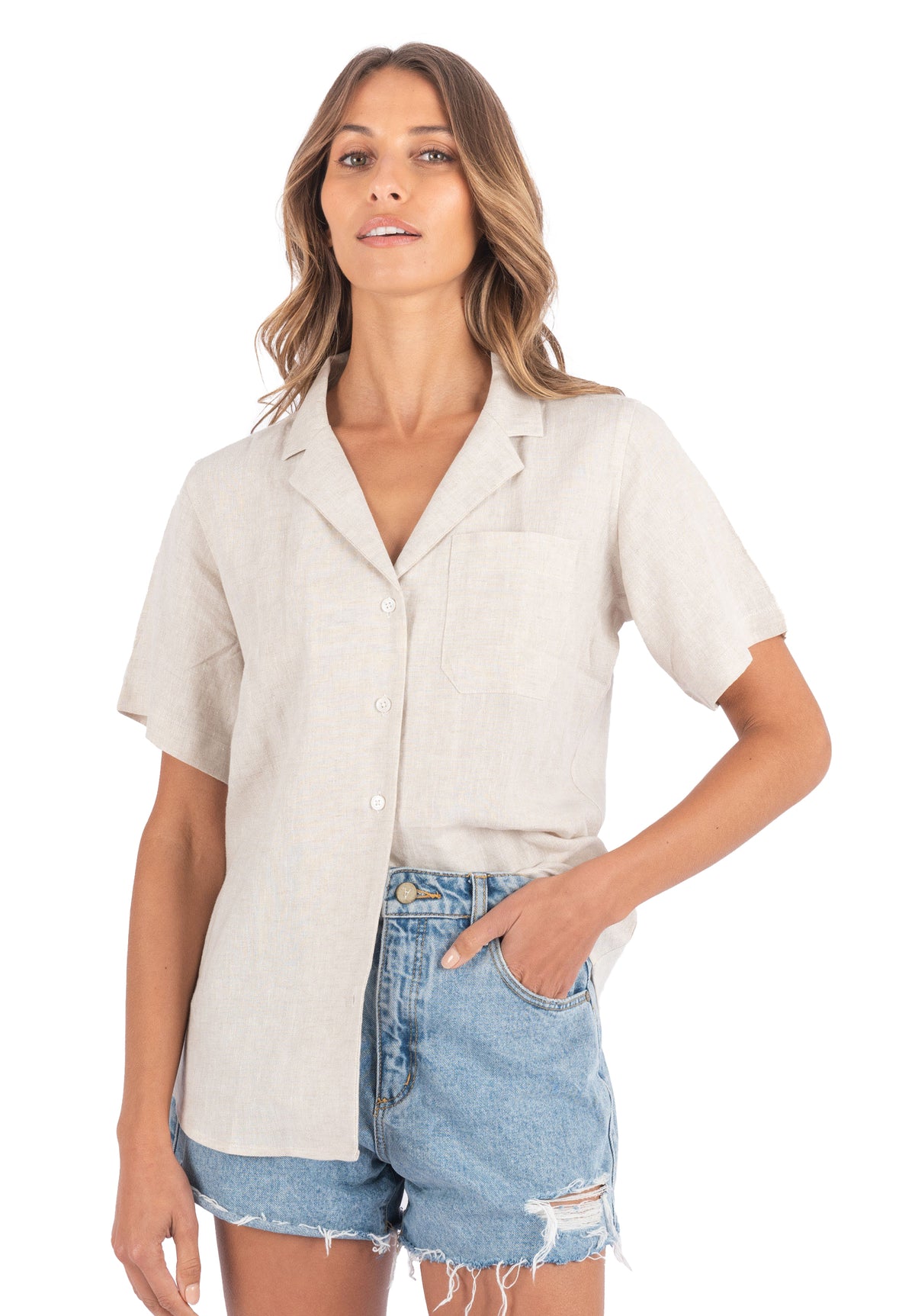 Revere Natural SS Linen T-shirt
