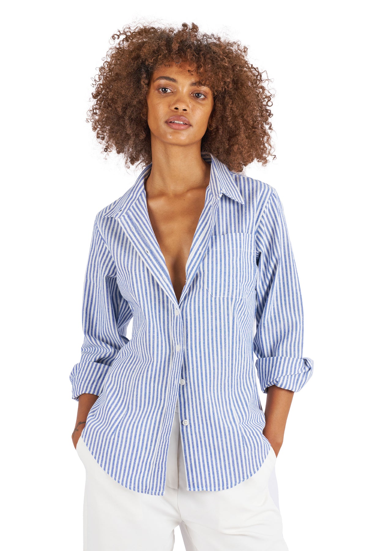 Blue Linen Shirt | Blue Linen Shirt Womens | Camixa – CAMIXA