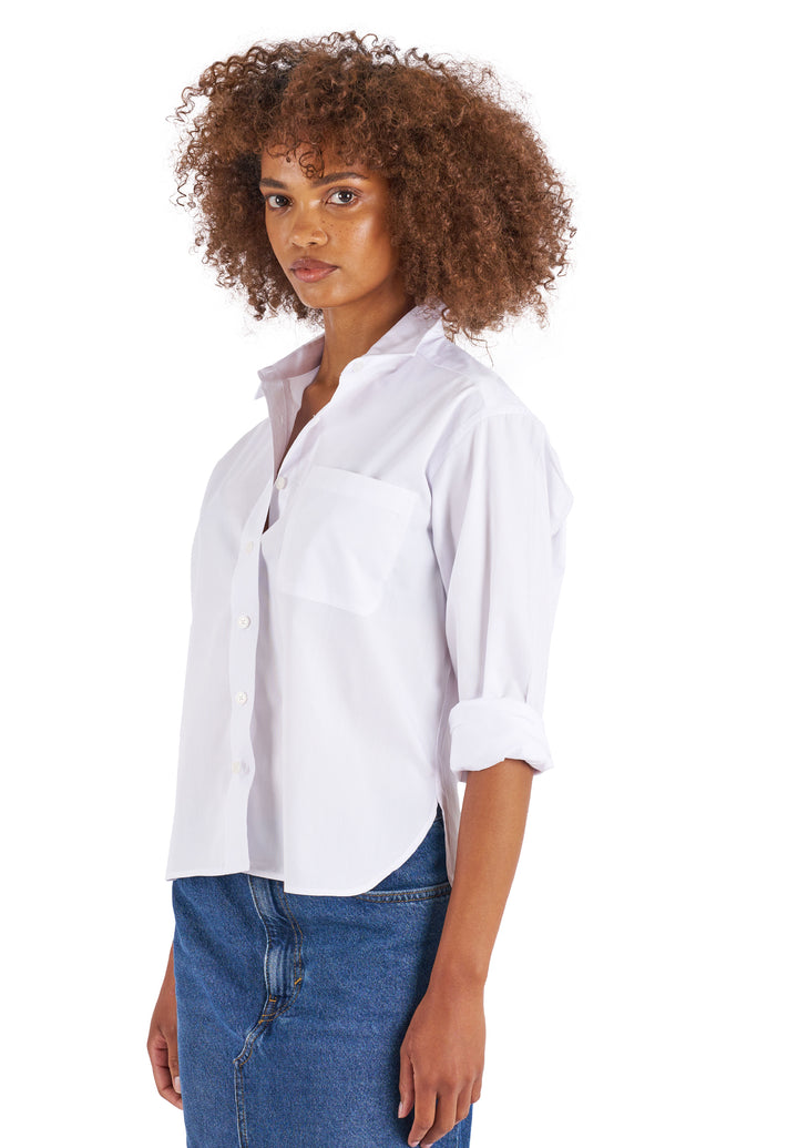 Rita White Cotton Boxy Shirt