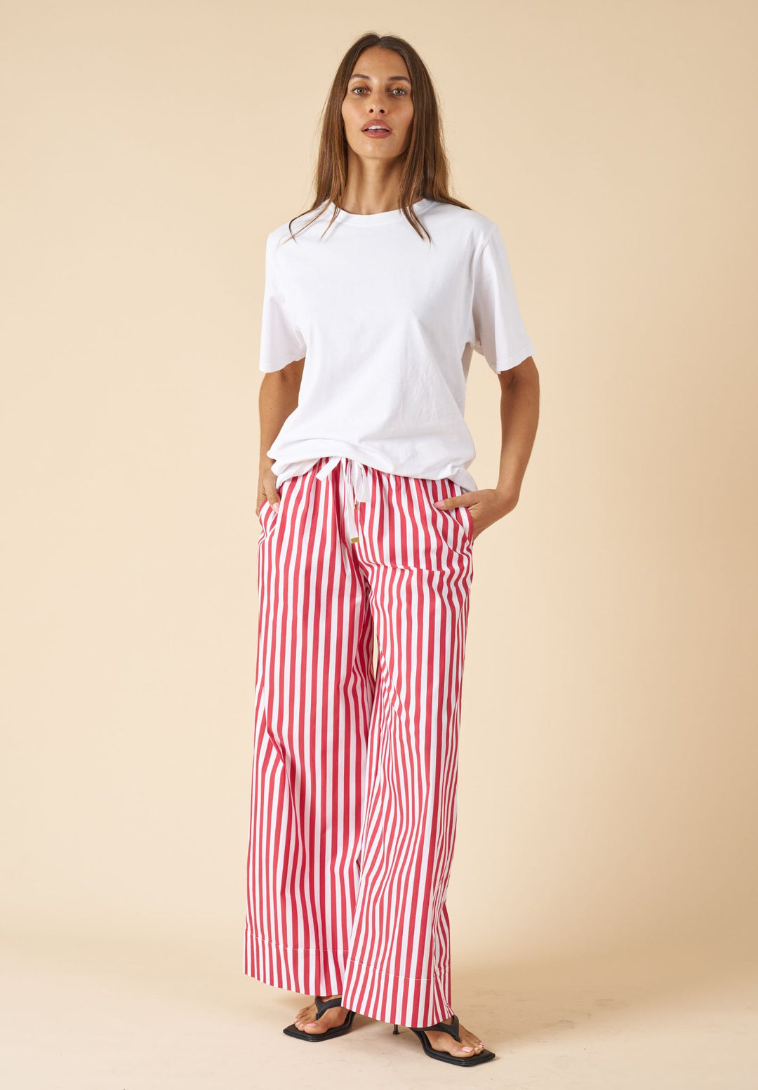 Palazzo Red Stripes Pants
